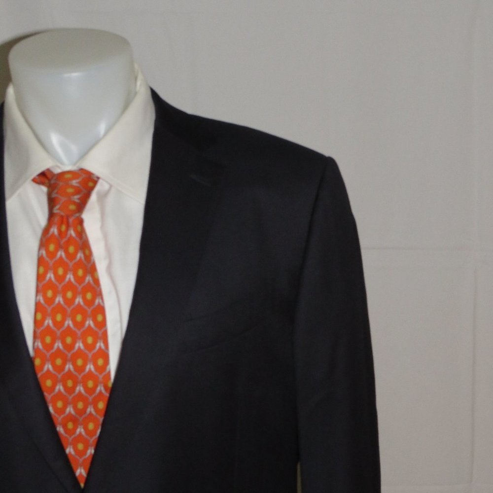 Ermenegildo Zegna Micronsphere Mila Recent Solid Navy Two Button Sport Coat 48R